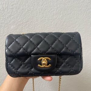 ❌SOLD❌Chanel Limited Edition Black Lambskin Extra Mini in GHW